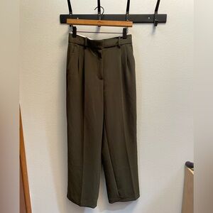 Wilfred Pants Womens Artizia Effortless Green High Rise Wide Leg Trouser Size 4